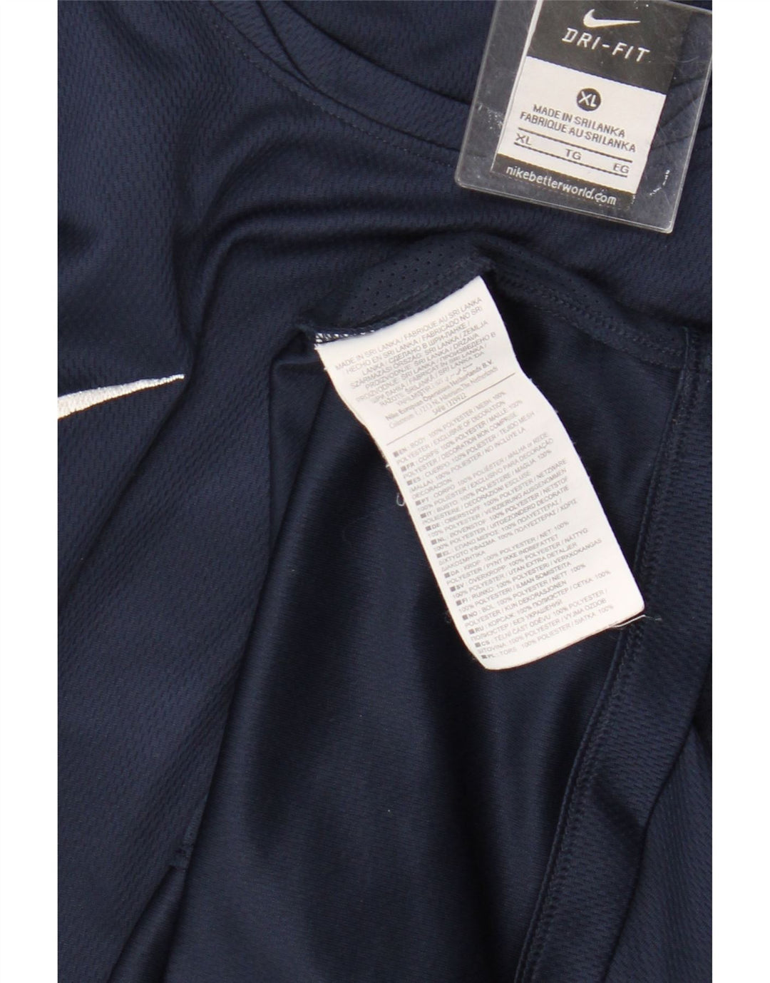 Nike Herren Dri Fit T-Shirt Top XL Marineblau Polyester