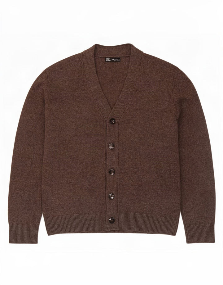 Zara Herren Strickjacke Mittelbraun