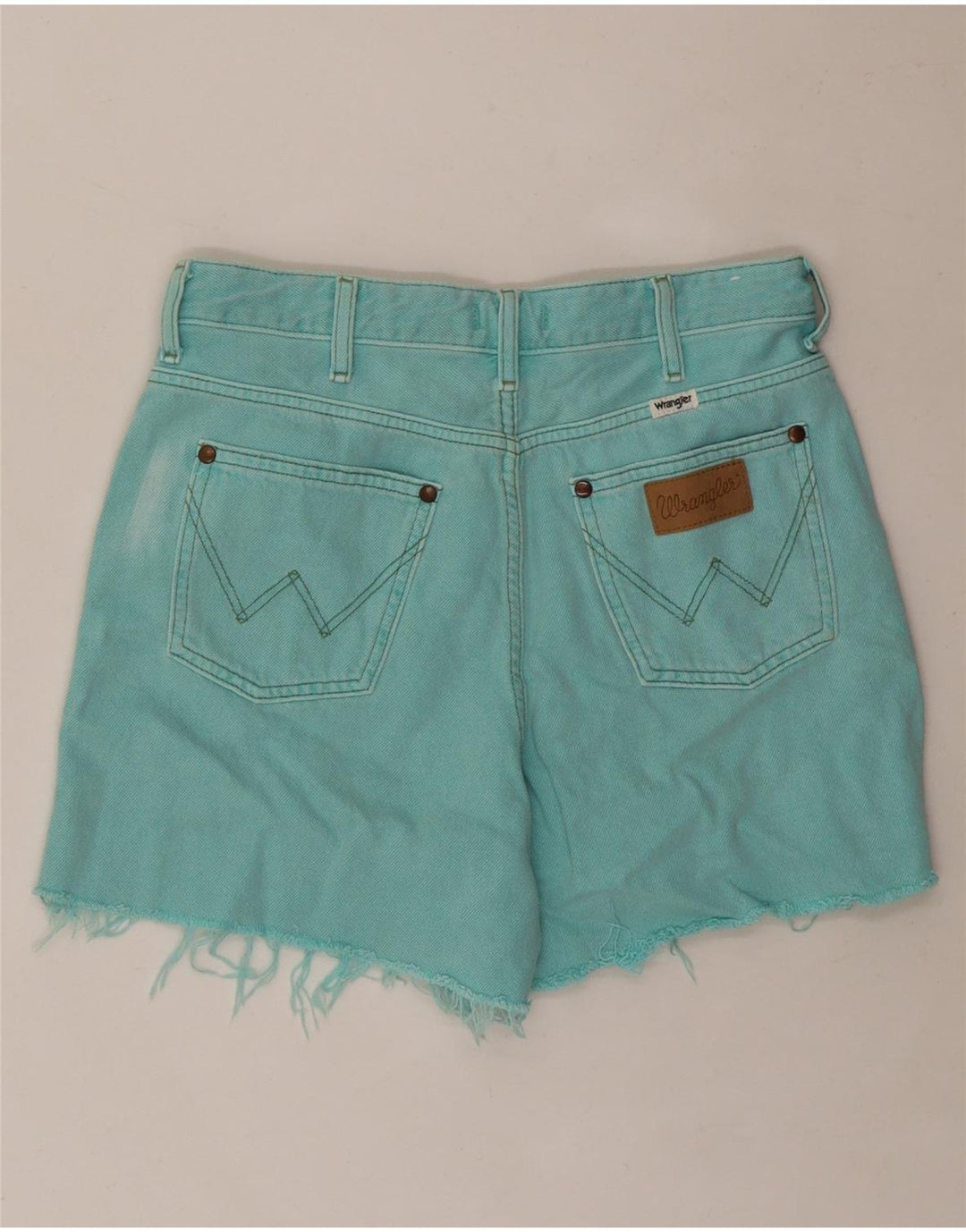 WRANGLER Damen Jeansshorts W28 Mitteltürkis Baumwolle