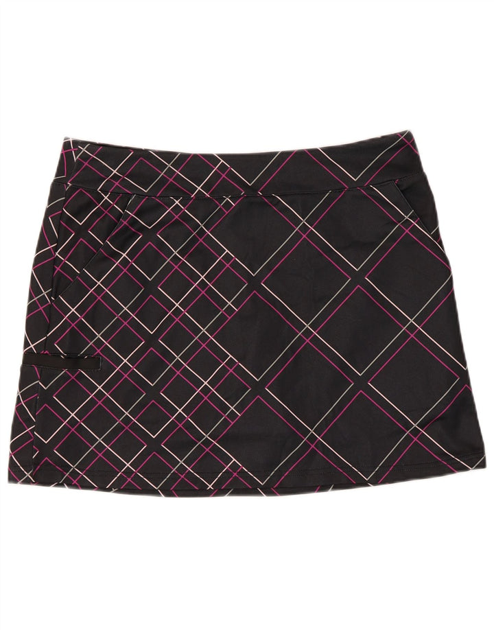 Adidas Damen Climacool Skort UK 14 Mittelschwarzes Karo-Polyester
