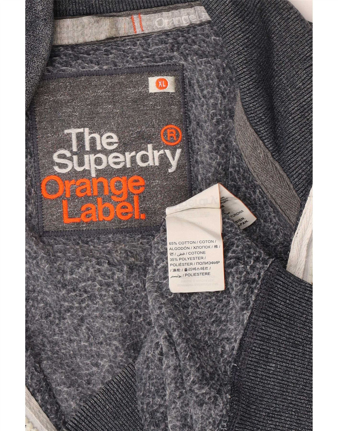 Superdry Herren-Trainingsanzug-Top-Jacke XL aus marineblauer Baumwolle