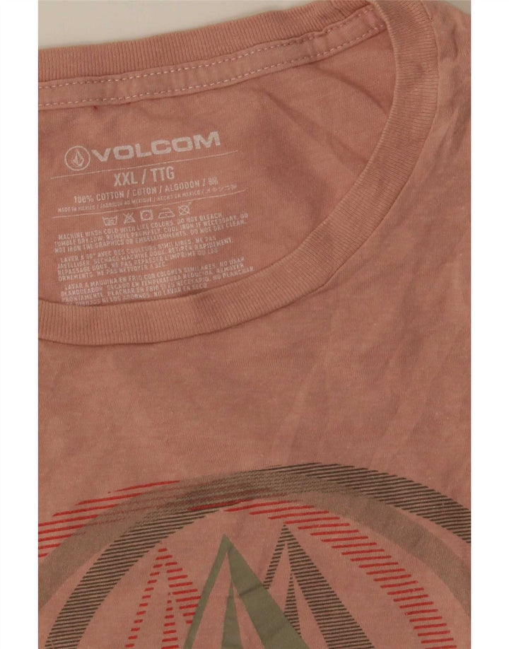 Volcom Herren Grafik T-Shirt Top 2XL Rosa Baumwolle