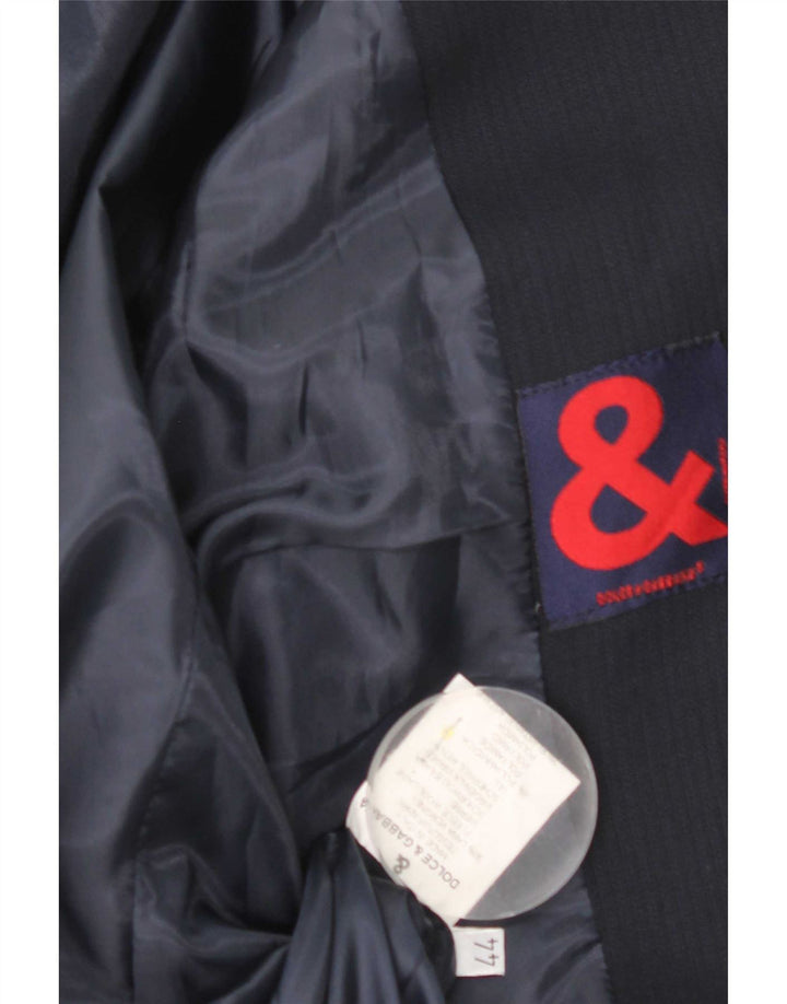 Dolce & Gabbana Damen 3-Knopf-Blazerjacke IT 44 Mittelmarineblau