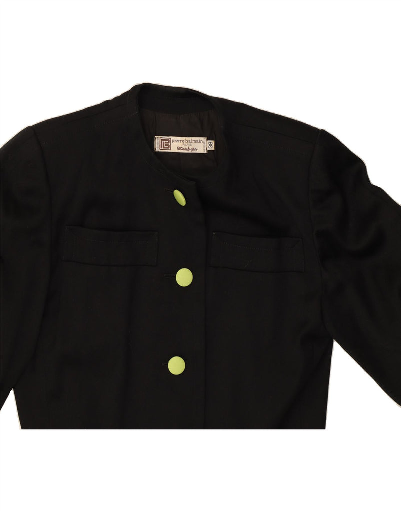 PIERRE BALMAIN Womens Crop 4 Button Blazer Jacket IT 38 XS Black Vintage Pierre Balmain and Second-Hand Pierre Balmain from Messina Hembry 