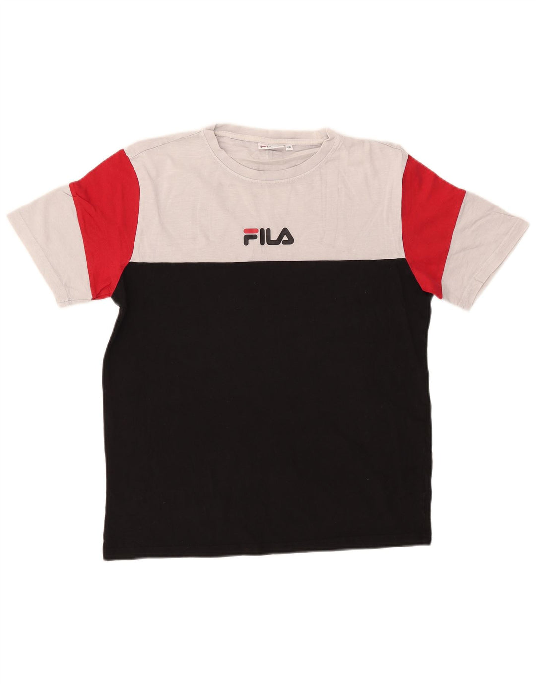 Fila Herren T-Shirt Top Medium Schwarz Colourblock