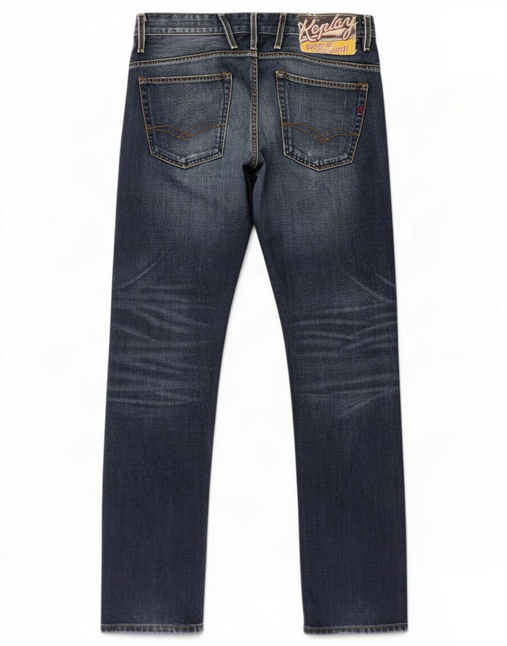 Replay Herren Jeto Slim Jeans W34 L34 Blaue Baumwolle