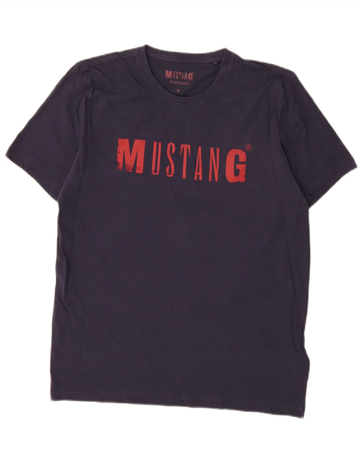 Mustang Herren-T-Shirt mit Grafik, mittlere marineblaue Baumwolle