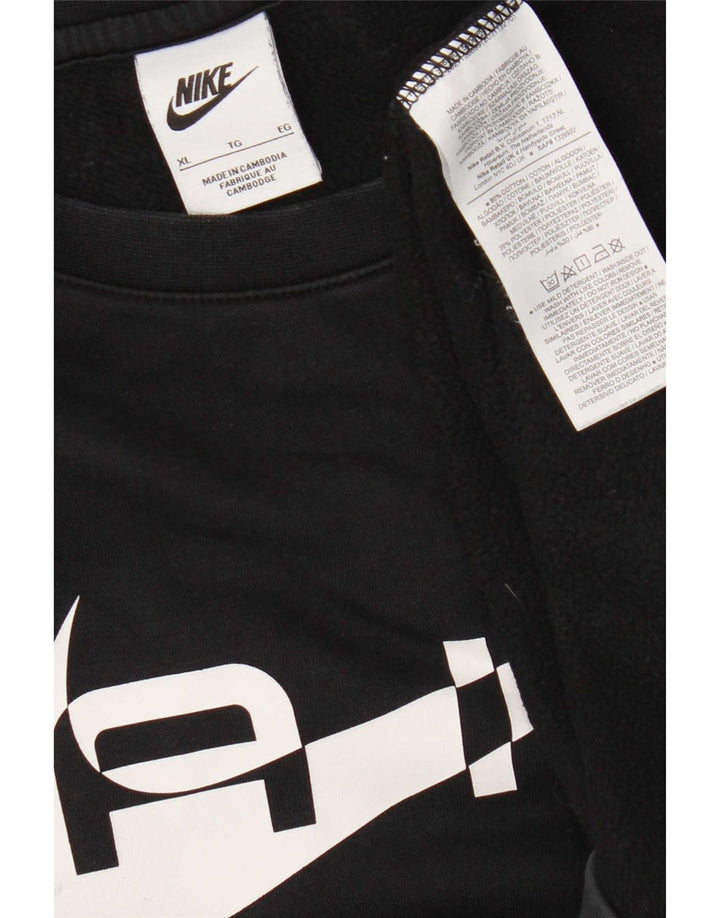 Nike Herren Grafik-Sweatshirt-Pullover XL, schwarz gestreift, Baumwolle