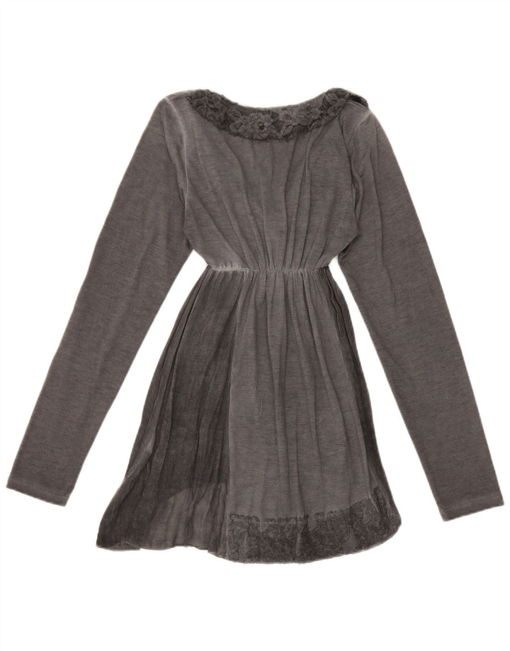 Rifle Damen-Langarm-Tunika-Oberteil, Größe S, Grau, Polyester