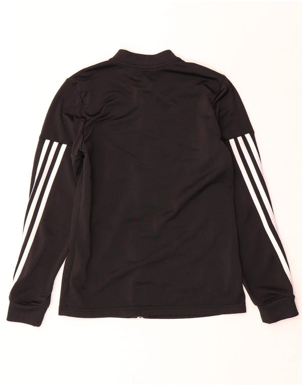 Adidas Mädchen-Trainingsanzug-Top-Jacke, 11–12 Jahre, schwarzes Polyester
