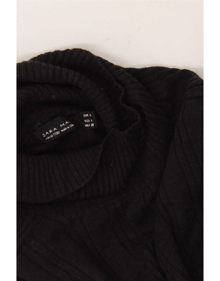 Rollkragenpullover für Herren von Zara, Größe L, Schwarz
