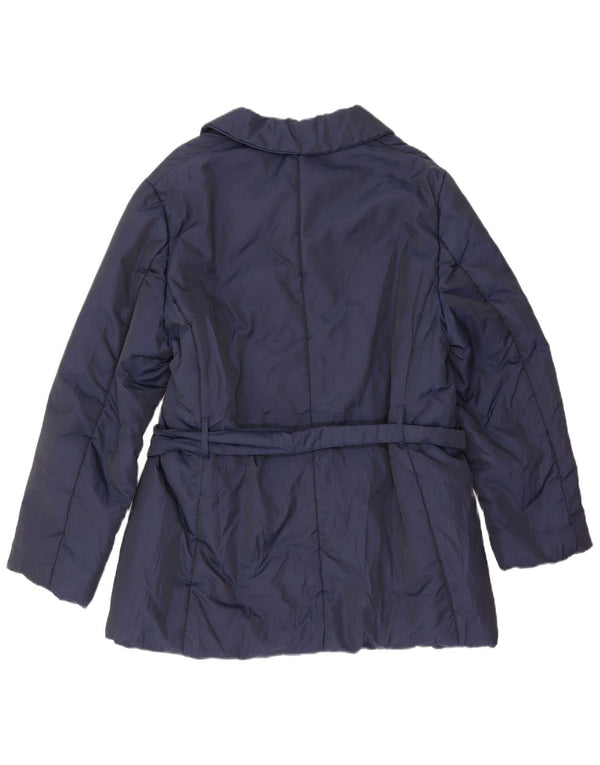 Max & Co. Damen Kurzer zweireihiger Trenchcoat IT 46 Large Marineblau