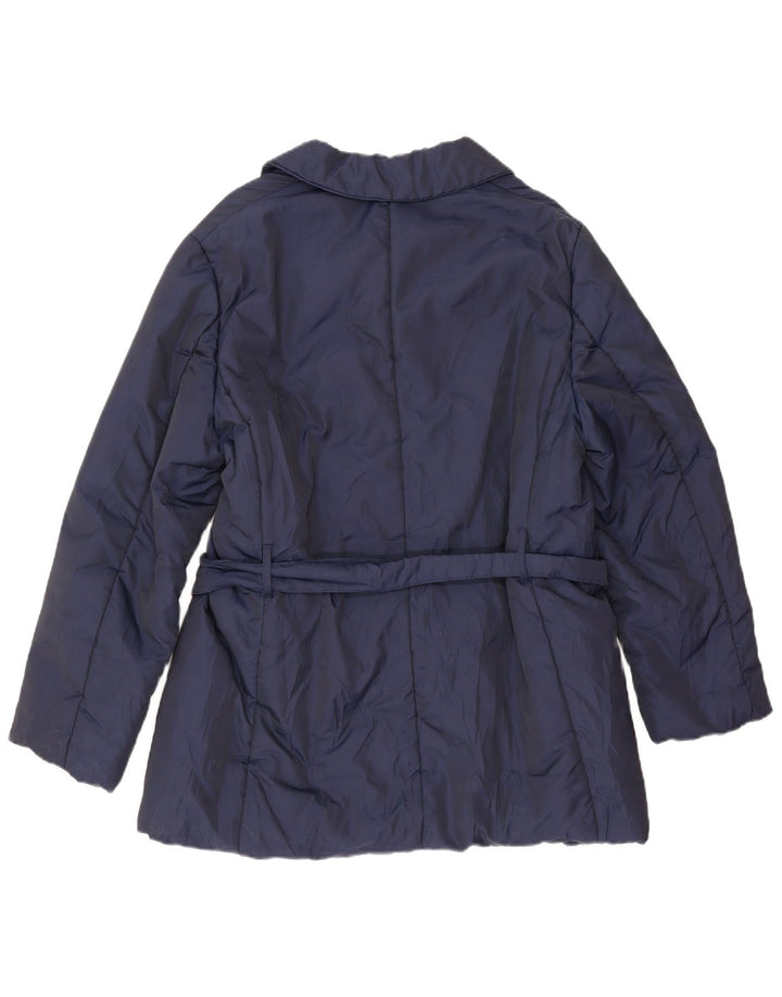 Max & Co. Damen Kurzer zweireihiger Trenchcoat IT 46 Large Marineblau
