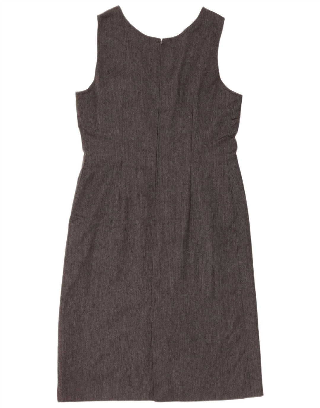 Vintage Damen Ärmelloses Etuikleid UK 12 Mittelgrau