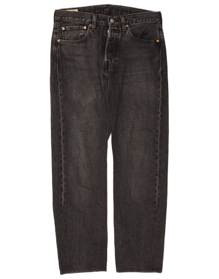 Levi's Herren 501 Straight Jeans W31 L29 schwarze Baumwolle