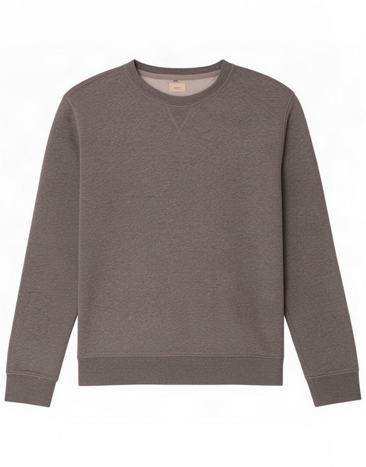 Marks & Spencer Herren-Sweatshirt-Pullover, mittelgrau gefleckte Baumwolle