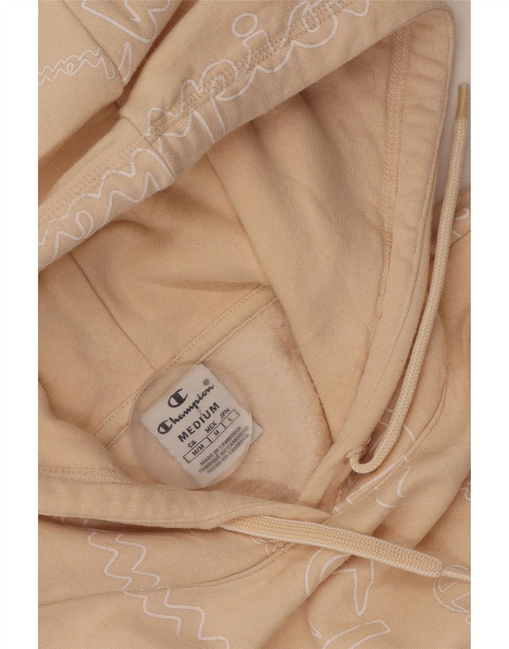 Champion Damen Graphic Hoodie Pullover UK 12 Mittelbeige