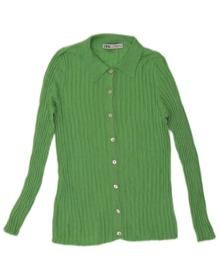 Zara Damen Strickjacke UK 12 Mittelgrün