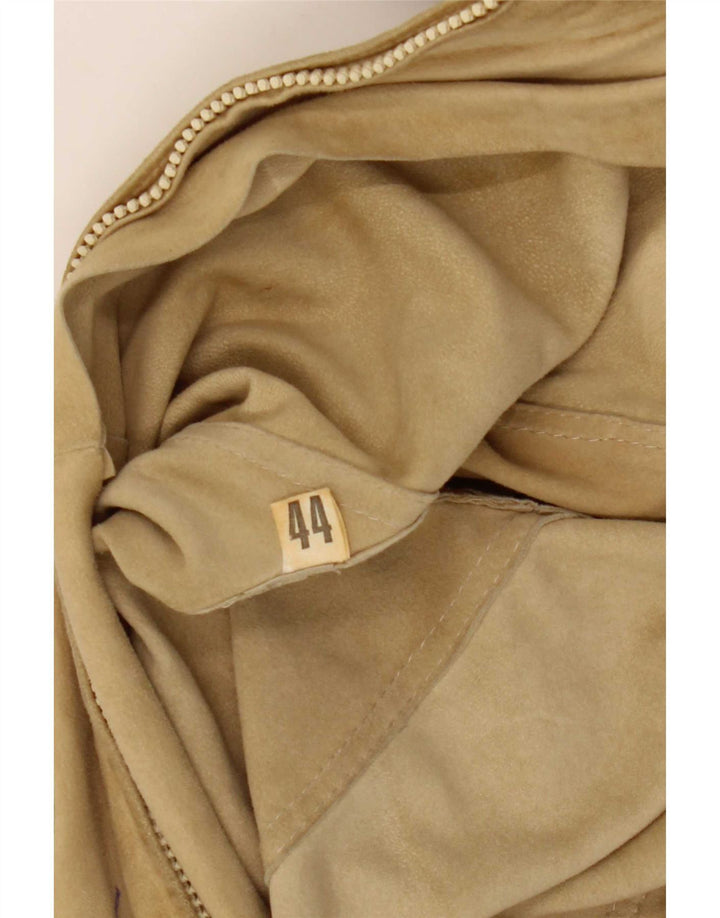 Vintage Damen Wildlederjacke IT 44 Medium Beige