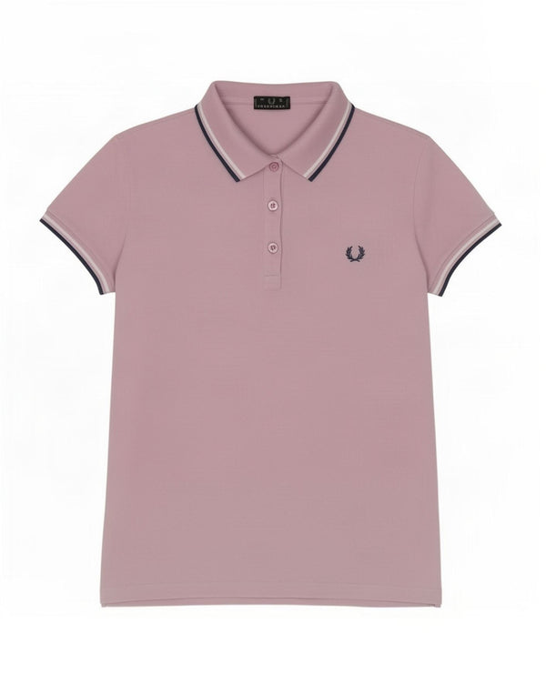 Fred Perry Damen Poloshirt UK 14 Large Lila Baumwolle