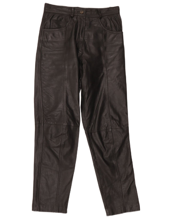 Together Damen-Lederhose mit hoher Taille, UK 12, M, W28, L29, Schwarz