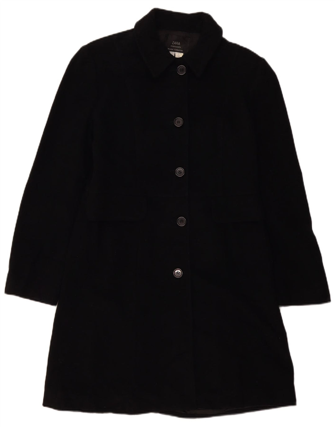 Zara Damen Mantel EU 40 Mittelschwarze Wolle