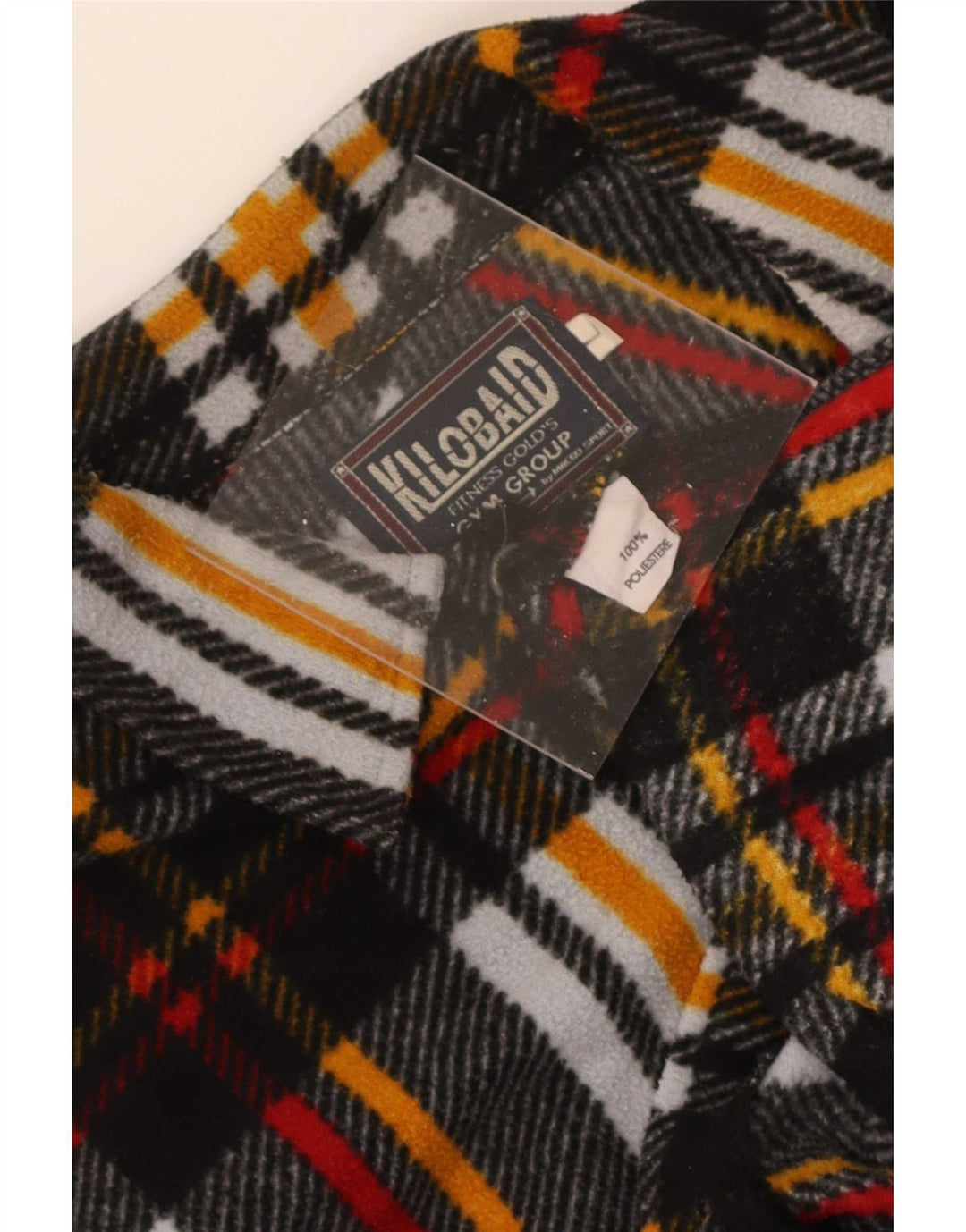 Vintage Herren Fleece-Shirt, groß, mehrfarbig, kariertes Polyester