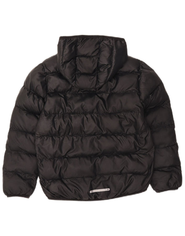 ADIDAS Wattierte Jacke mit Kapuze für Jungen, 9–10 Jahre, schwarzes Polyester