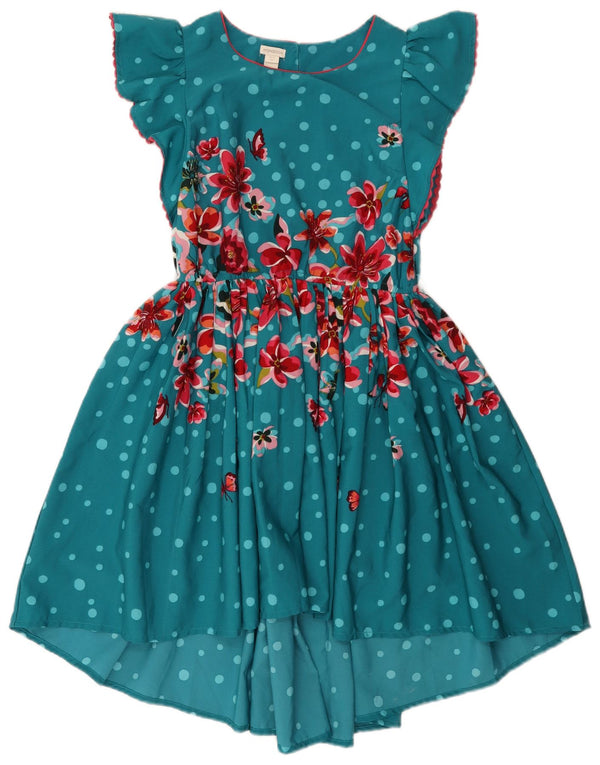 Monsoon A-Linien-Kleid für Mädchen, 12–13 Jahre, blau geblümt, Polyester