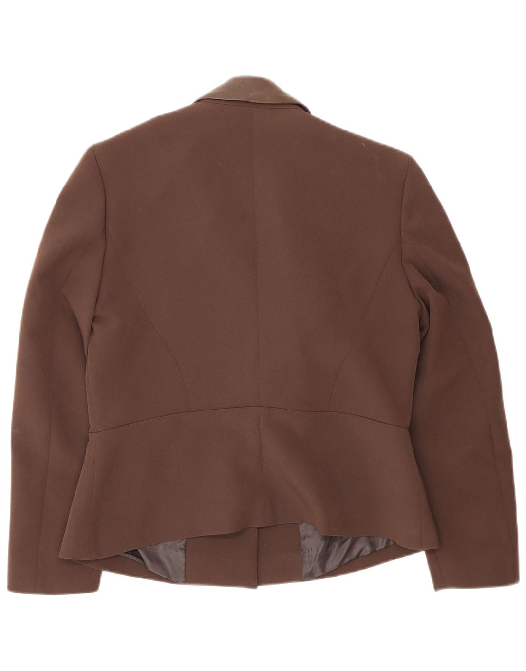 Vintage Damen Blazer Jacke IT 46 Großes braunes Farbblock-Polyester