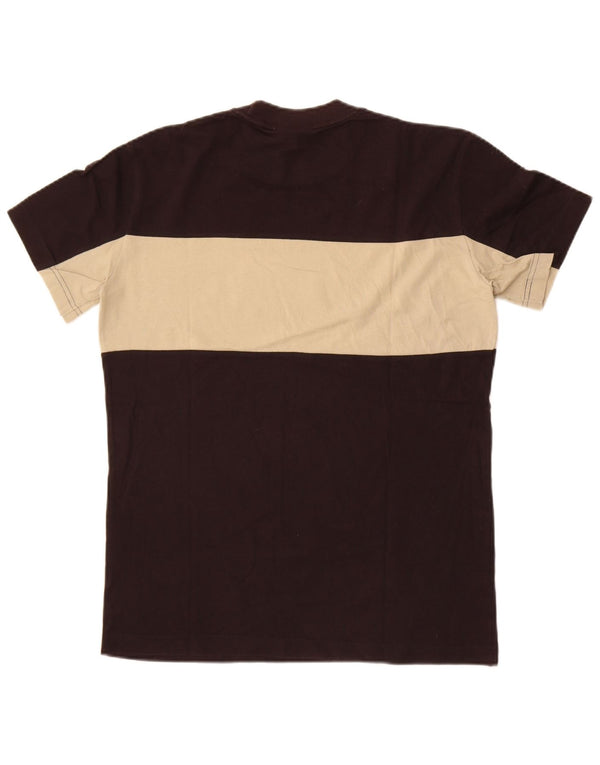 Gas Herren T-Shirt Top Large Schwarz Colourblock Baumwolle