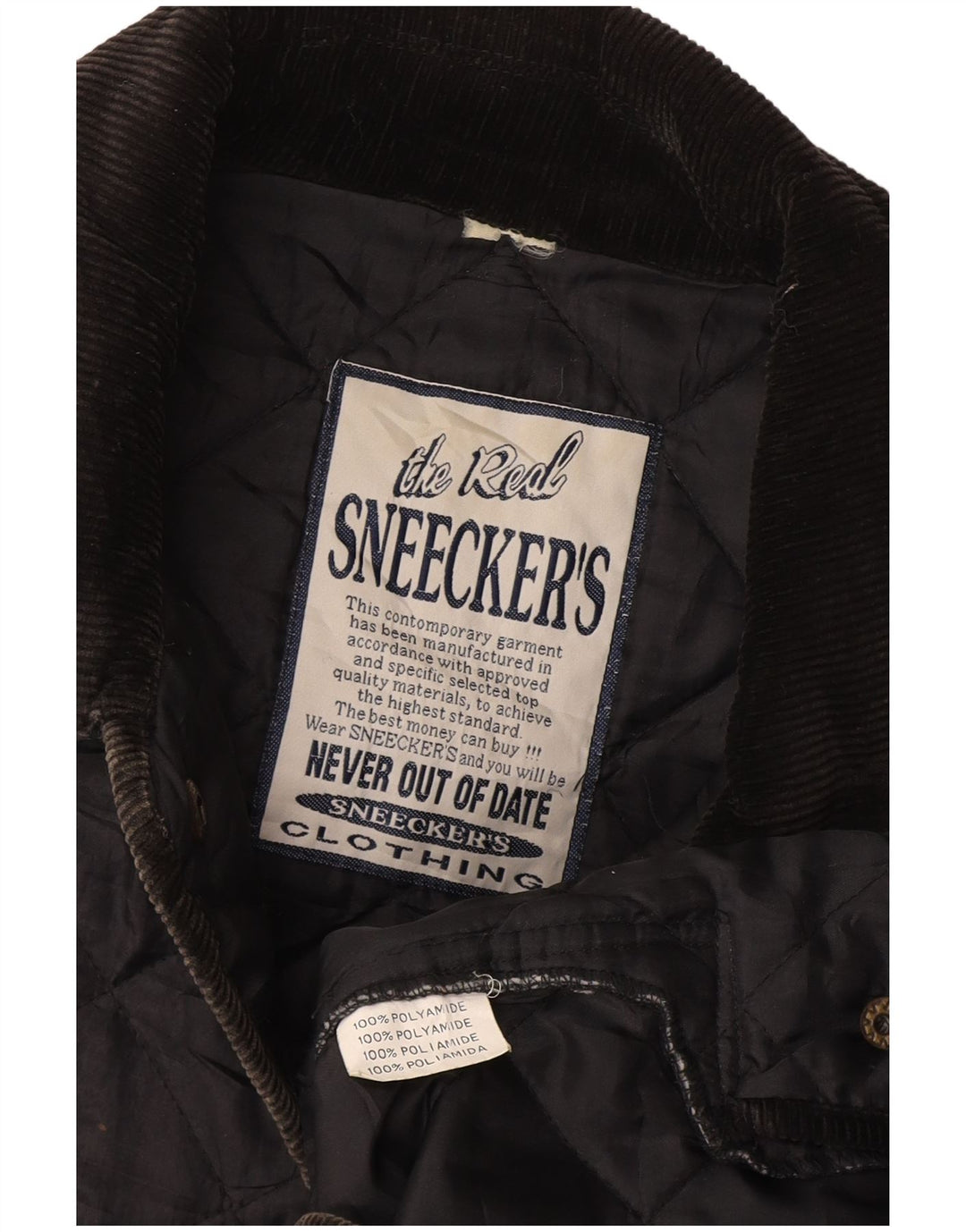 Vintage Damen Steppjacke UK 14 Großes marineblaues Polyamid