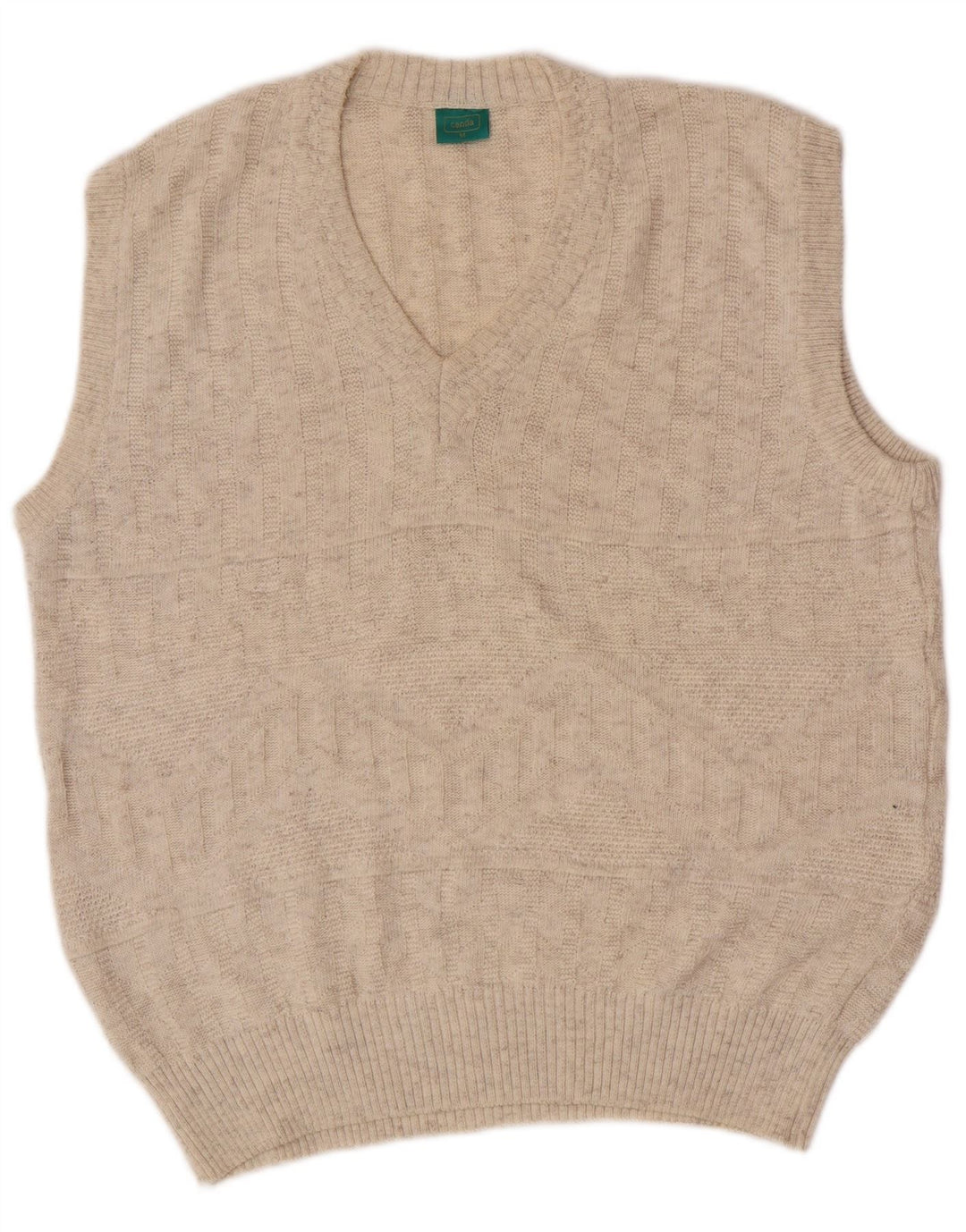 C&A Herren Canda Weste Tanktop Mittelbeige Baumwolle