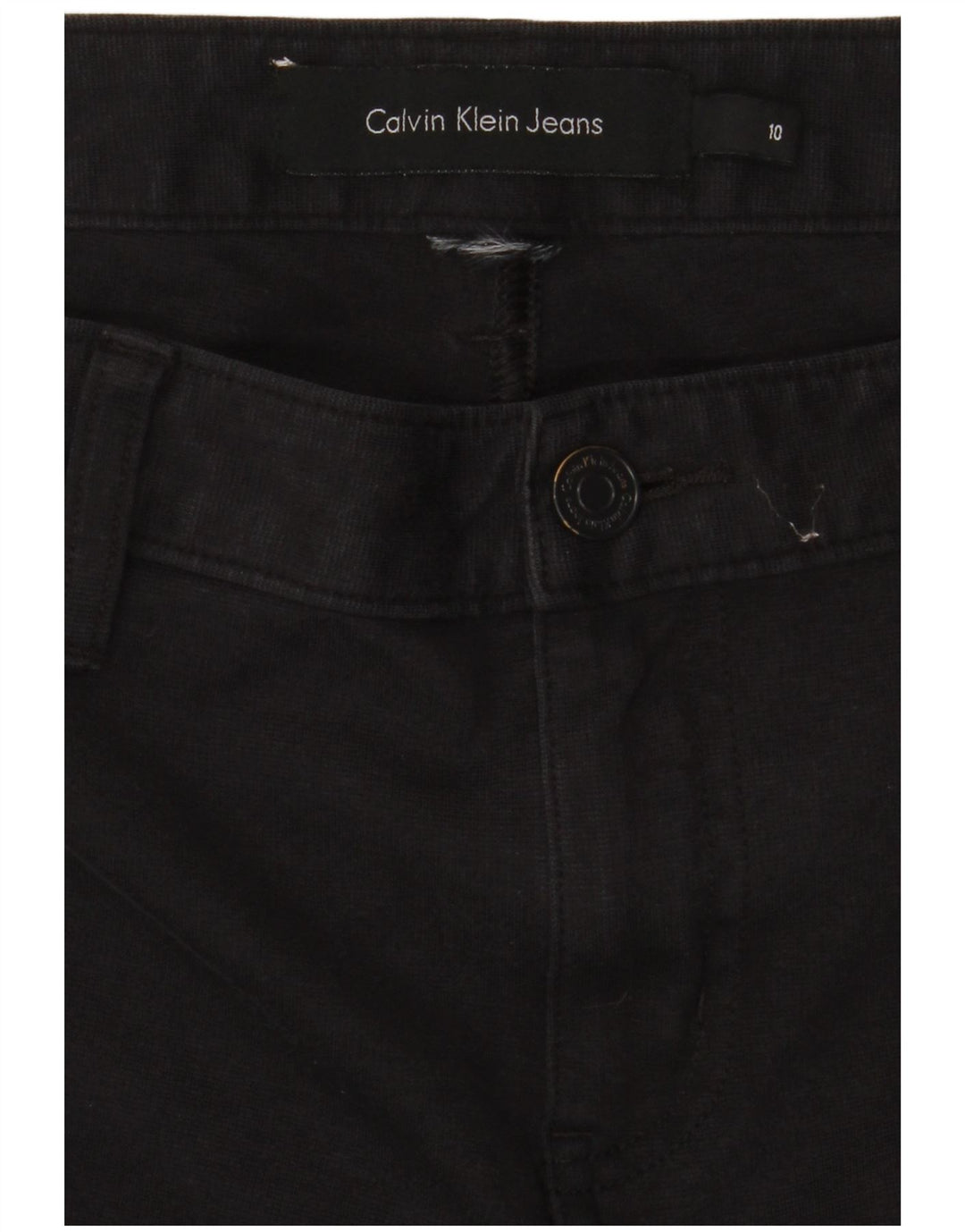 CALVIN KLEIN Damen gerade Freizeithose US 10 Medium W30 L28 Schwarz