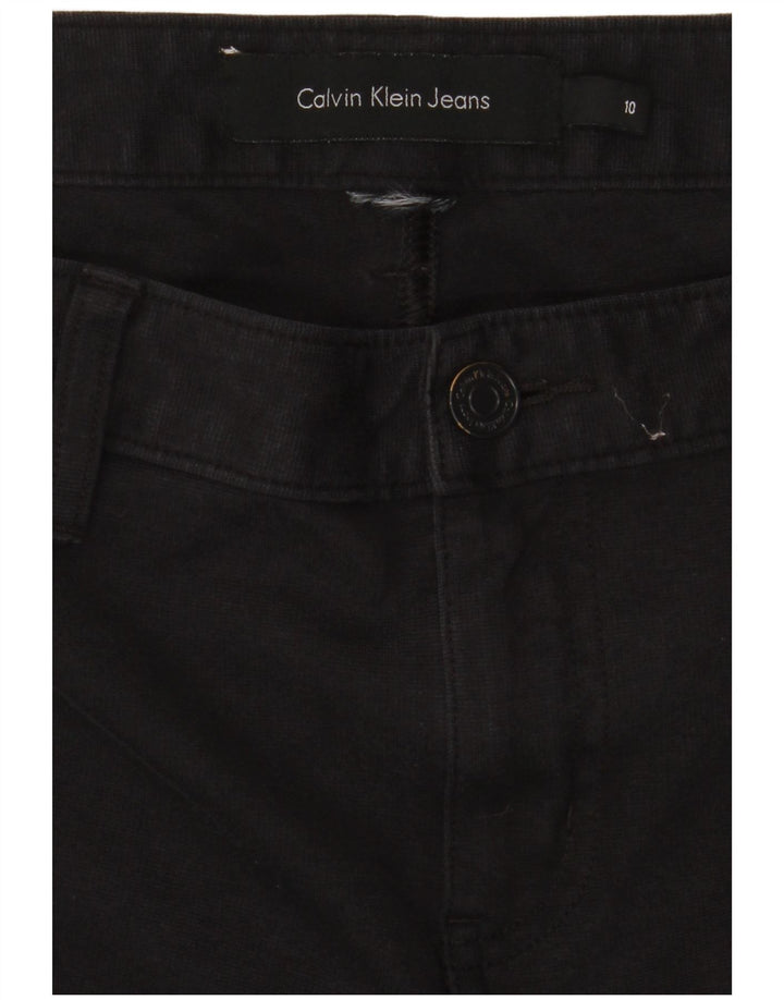 CALVIN KLEIN Damen gerade Freizeithose US 10 Medium W30 L28 Schwarz