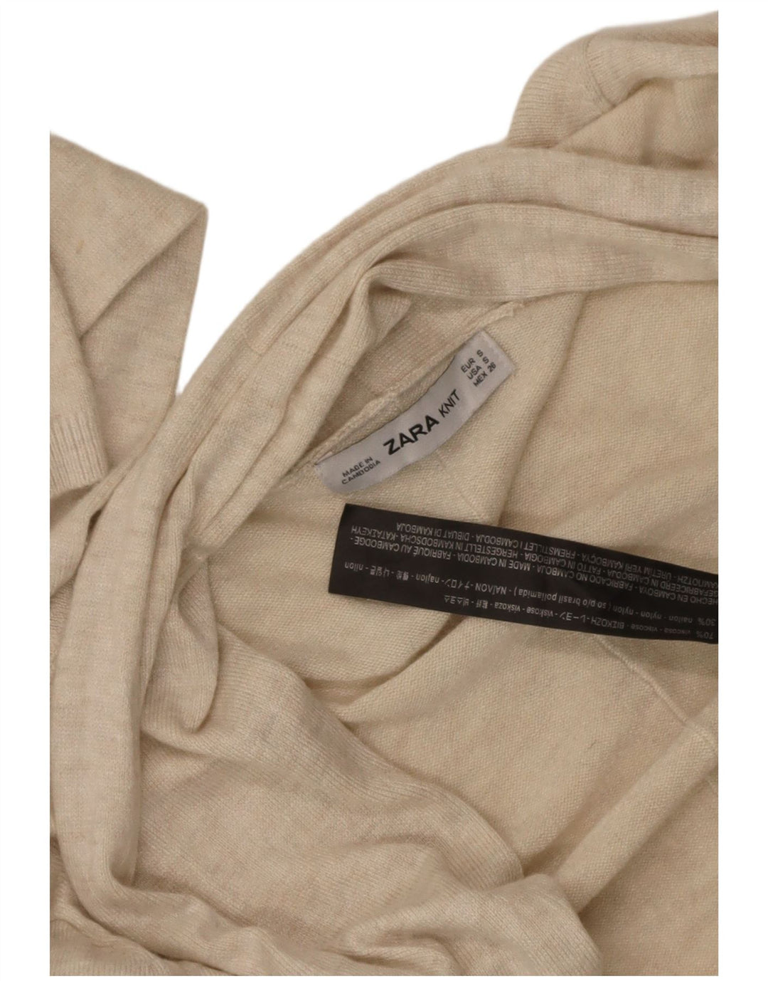 Offener Cardigan für Damen von Zara, Gr. 8, Beige, Viskose