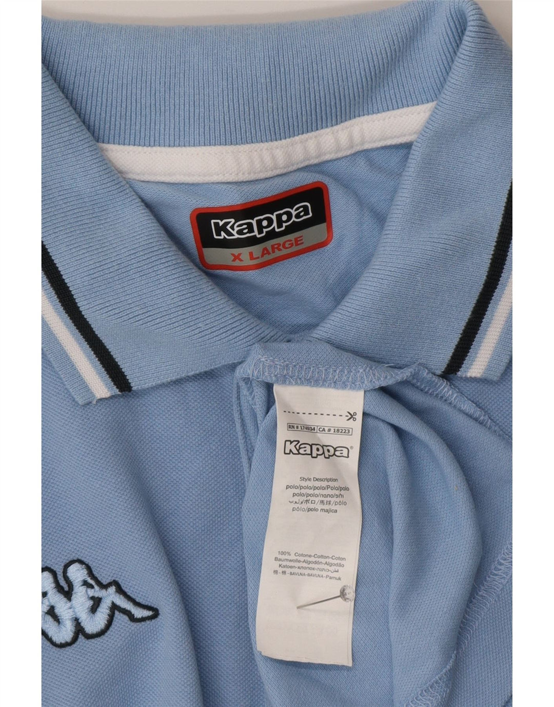 Kappa Herren Poloshirt XL Blau Baumwolle