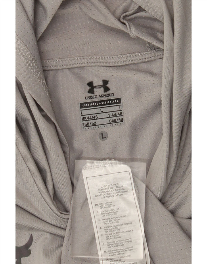UNDER ARMOUR Herren-Kapuzenweste Top UK 44/46 Große graue Baumwolle