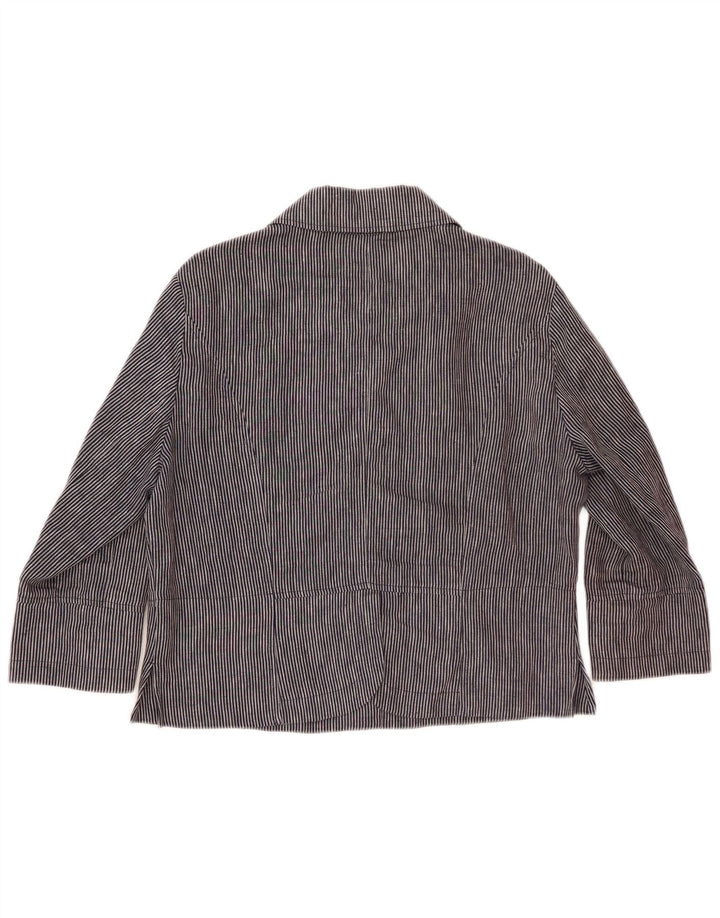 Hobbs Damen-Blazerjacke mit 5 Knöpfen, UK 12, mittleres Marineblau mit Nadelstreifen