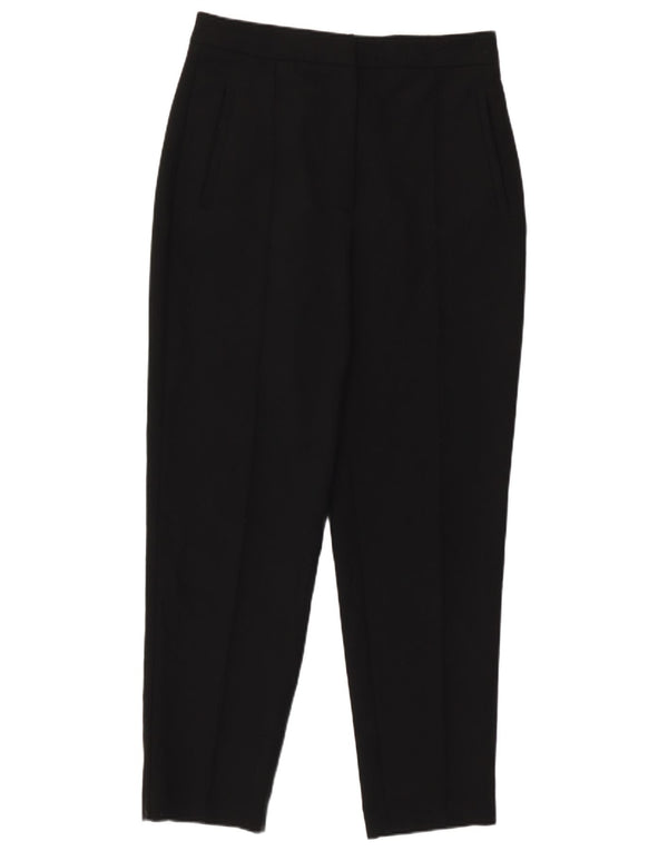 Zara Damen Tapered Crop Hose Medium W28 L23 Schwarz Polyester