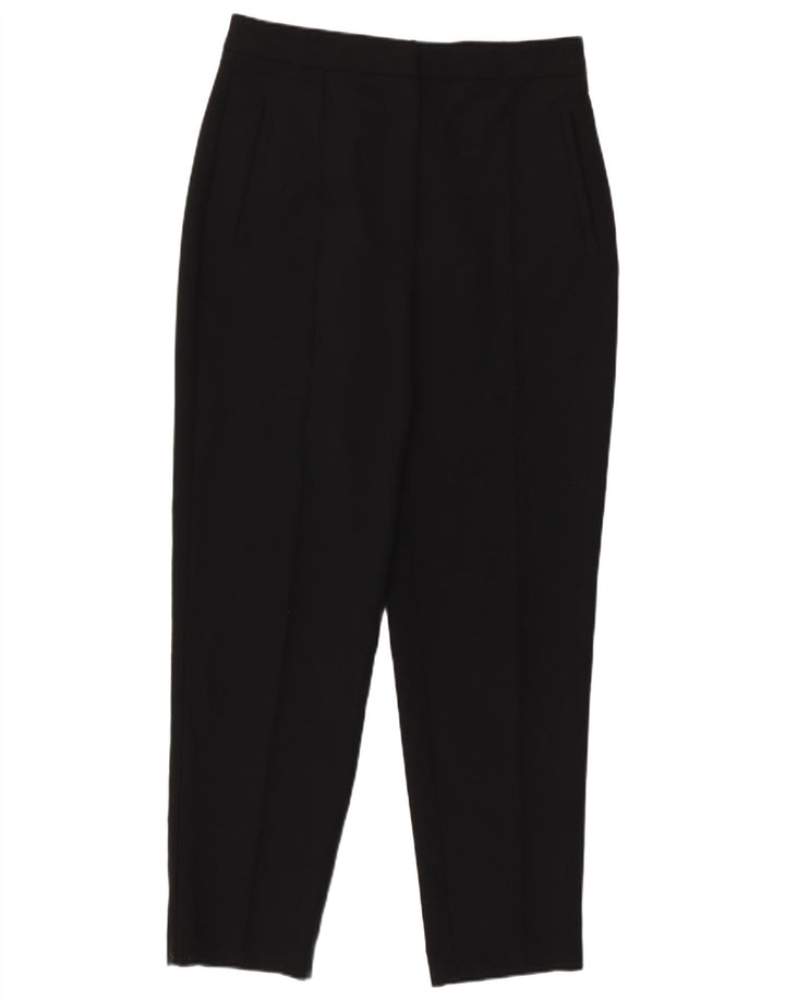 Zara Damen Tapered Crop Hose Medium W28 L23 Schwarz Polyester