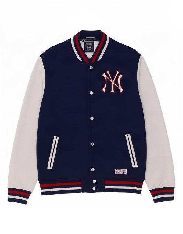 Majestic Mens New York Yankees Varsity Jacket UK 40 Large Blue Colourblock