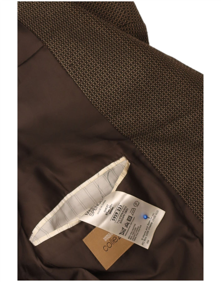 Marks & Spencer Herren-Blazer mit 2 Knöpfen, UK 38, mittelbraun kariert