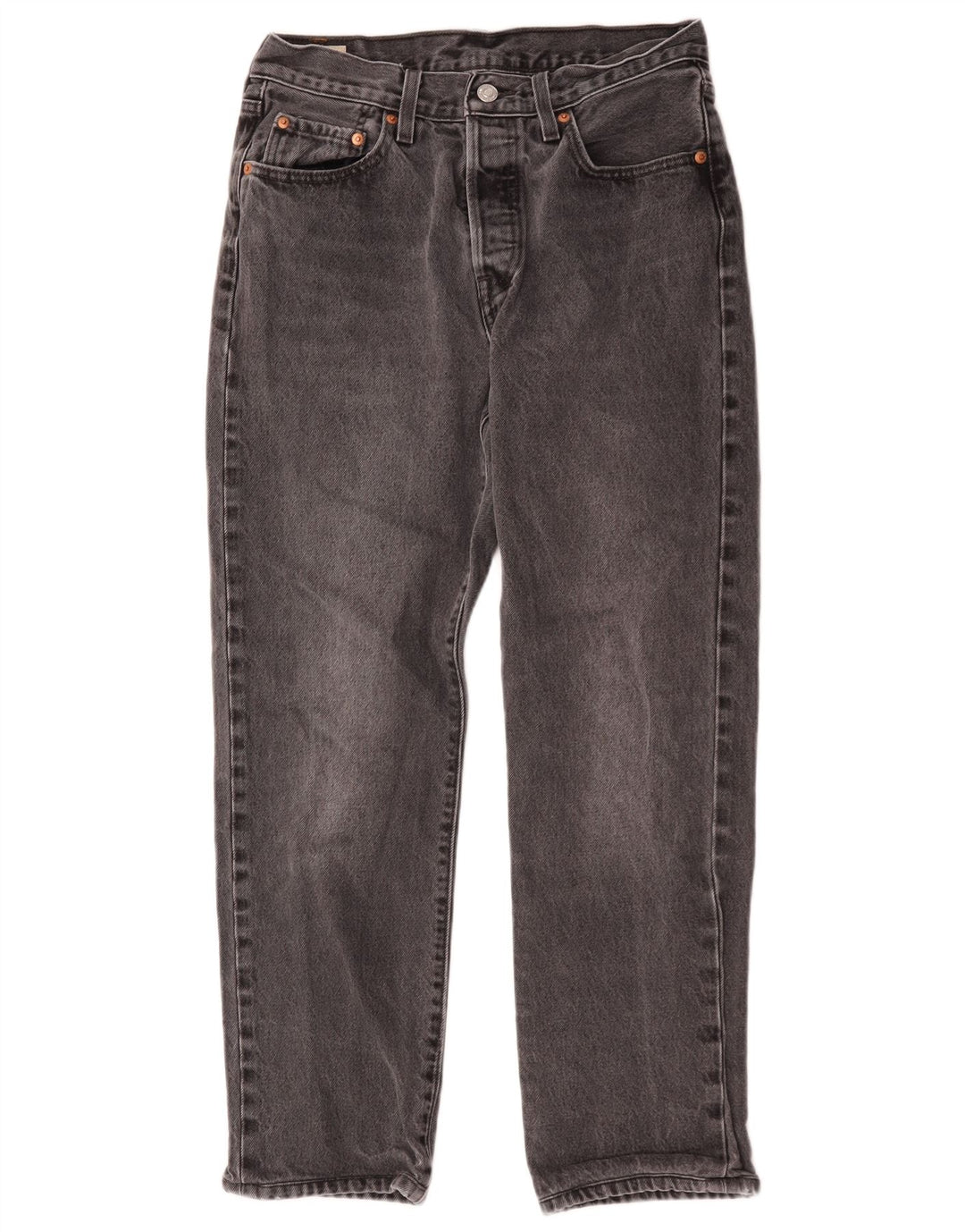 Levi's Damen 501 Straight Jeans W28 L26 Graue Baumwolle