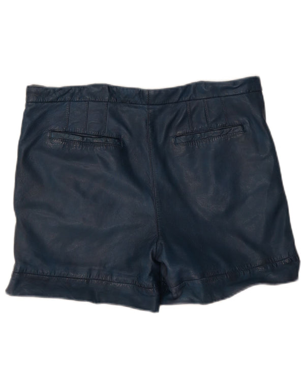Trussardi Damen-Ledershorts W30 Mittelblau