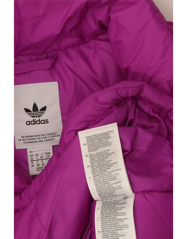 Adidas Damen Übergroße gepolsterte Jacke UK 10 Small Lila Polyester