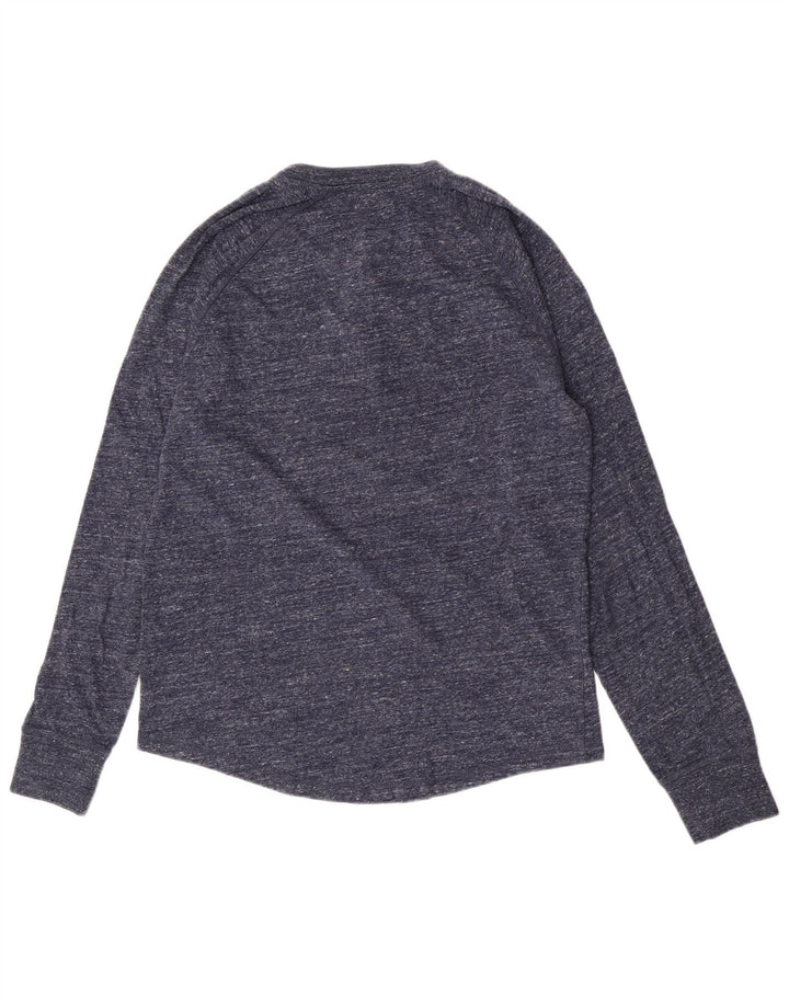 Gap Herren-Oberteil, langärmelig, mittelmarineblau gesprenkelte Baumwolle