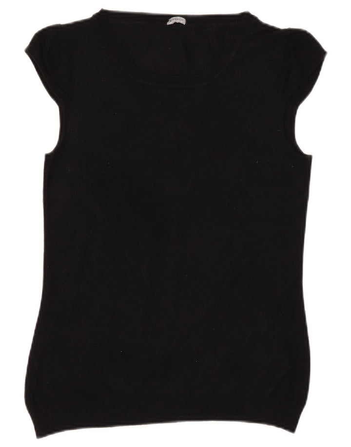 MARELLA Damen Pullover mit kurzen Ärmeln und U-Boot-Ausschnitt, Gr. 8, Schwarz