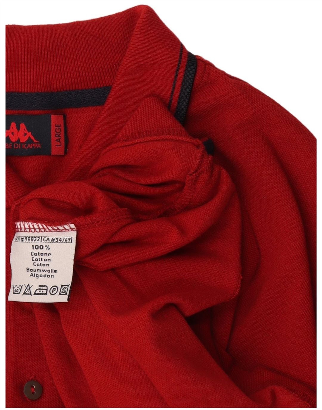 Kappa Herren-Poloshirt, große rote Baumwolle