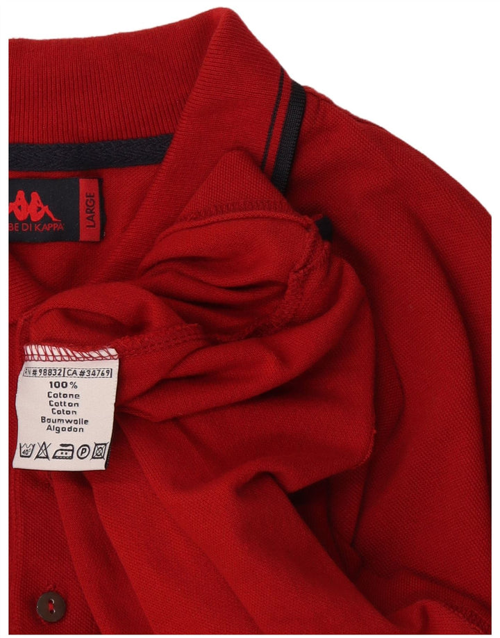 Kappa Herren-Poloshirt, große rote Baumwolle